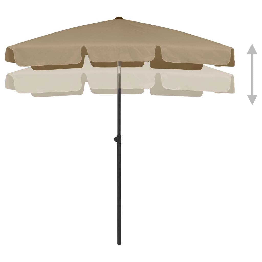 vidaXL Umbrelă de soare de plajă, taupe, 180x120 cm vidaXL Umbrelă de soare de plajă, taupe, 180x120 cm