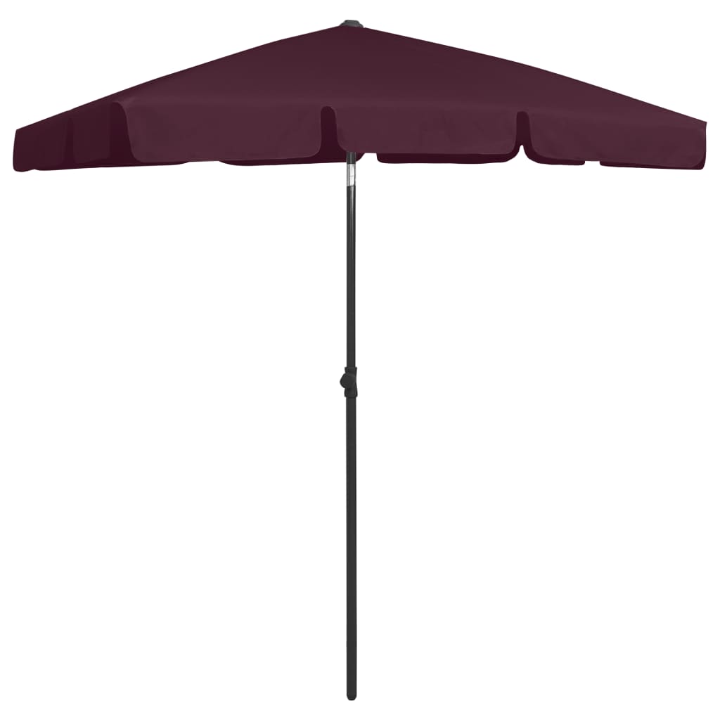 vidaXL Umbrelă de soare de plajă, roșu bordo, 180x120 cm