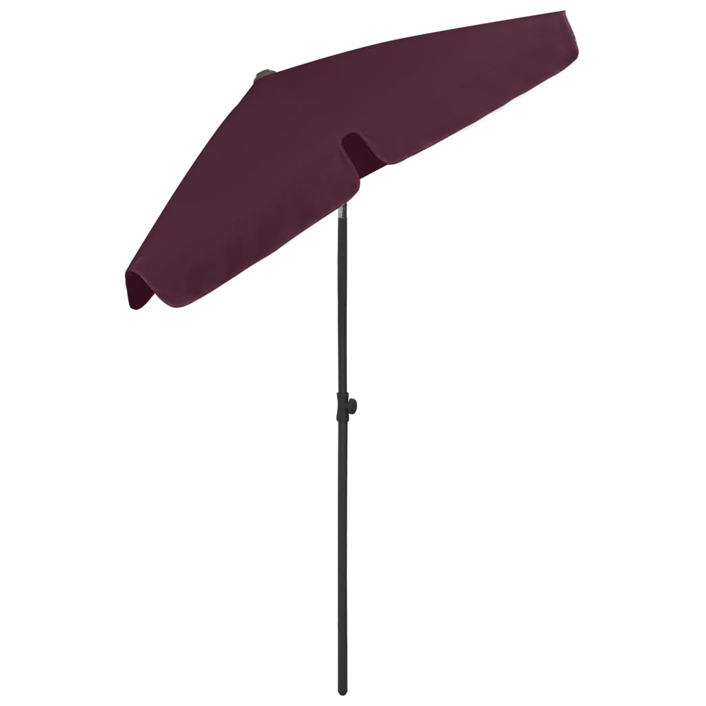 vidaXL Umbrelă de soare de plajă, roșu bordo, 180x120 cm