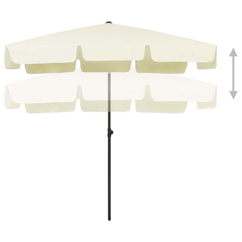 vidaXL Umbrelă de soare de plajă, galben nisipiu, 200x125 cm vidaXL Umbrelă de soare de plajă, galben nisipiu, 200x125 cm