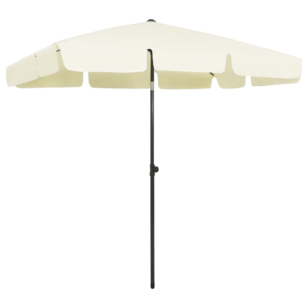 vidaXL Umbrelă de soare de plajă, galben nisipiu, 200x125 cm vidaXL Umbrelă de soare de plajă, galben nisipiu, 200x125 cm