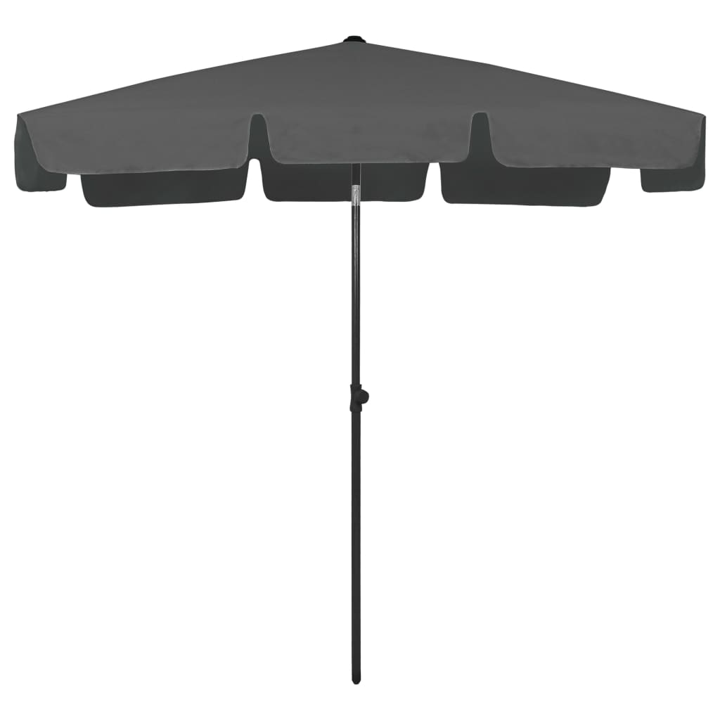 vidaXL Umbrelă de soare de plajă, antracit, 200x125 cm