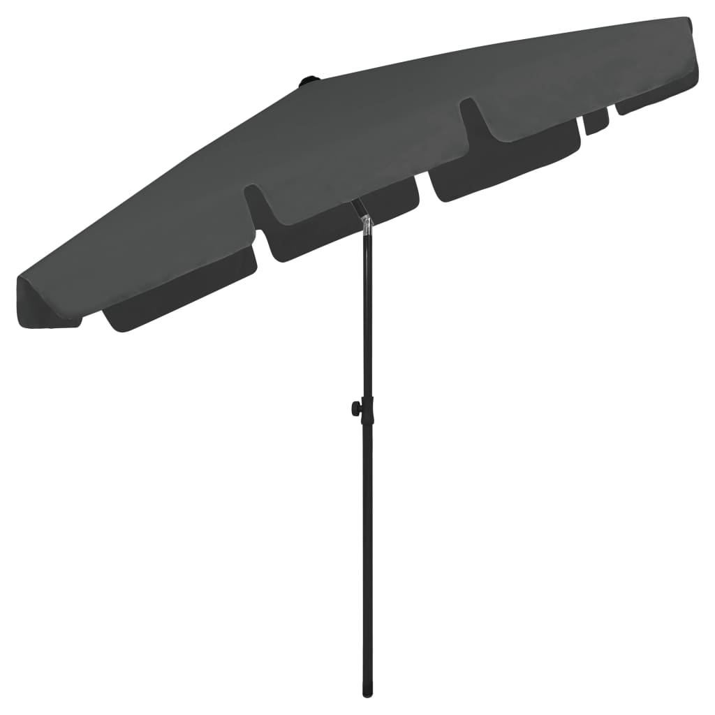 vidaXL Umbrelă de soare de plajă, antracit, 200x125 cm