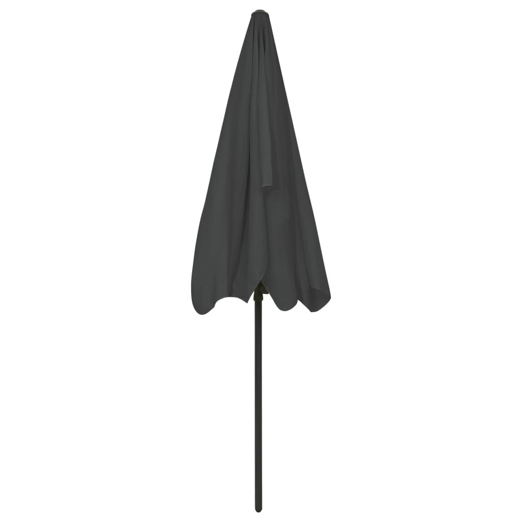 vidaXL Umbrelă de soare de plajă, antracit, 200x125 cm