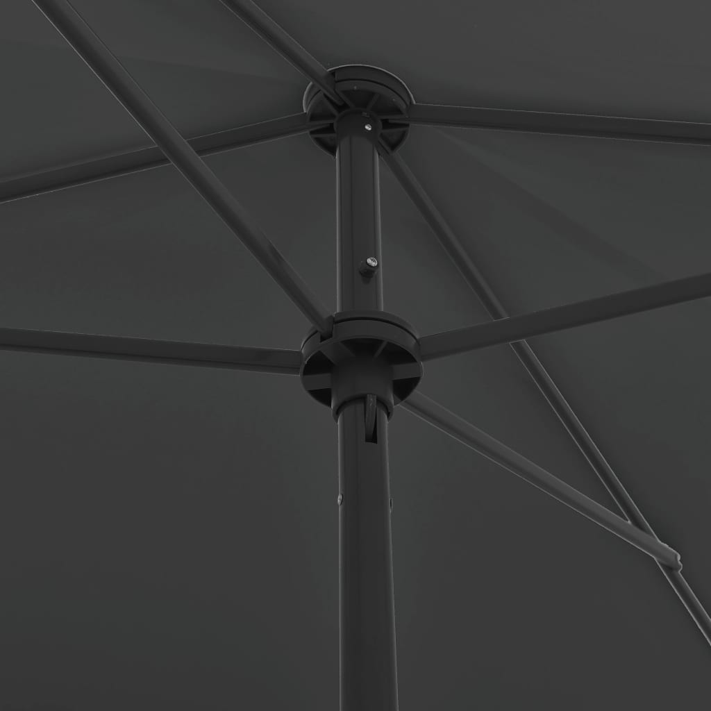 vidaXL Umbrelă de soare de plajă, antracit, 200x125 cm