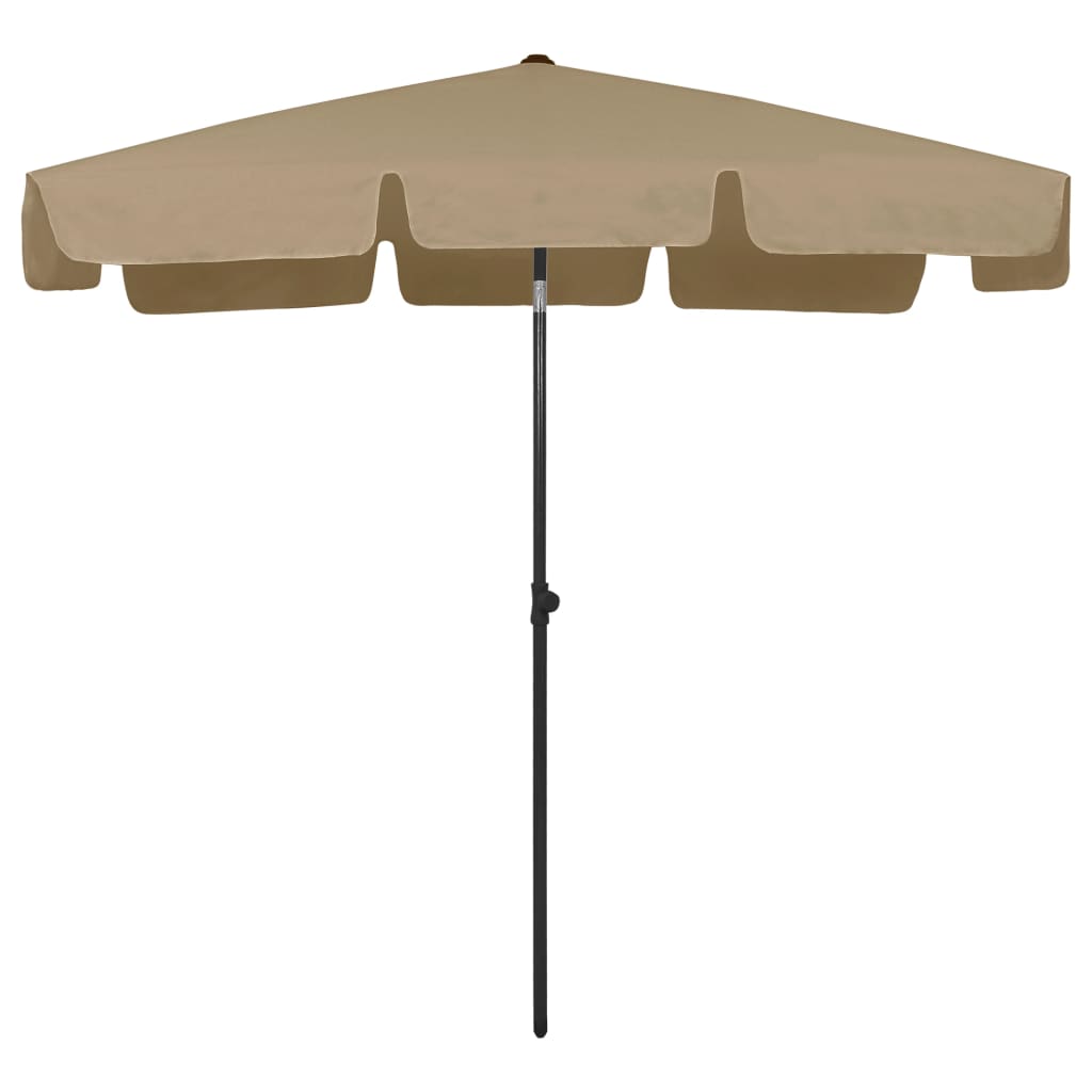 vidaXL Umbrelă de soare de plajă, taupe, 200x125 cm
