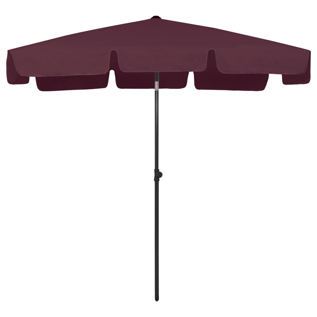 vidaXL Umbrelă de soare de plajă, roșu bordo, 200x125 cm vidaXL Umbrelă de soare de plajă, roșu bordo, 200x125 cm