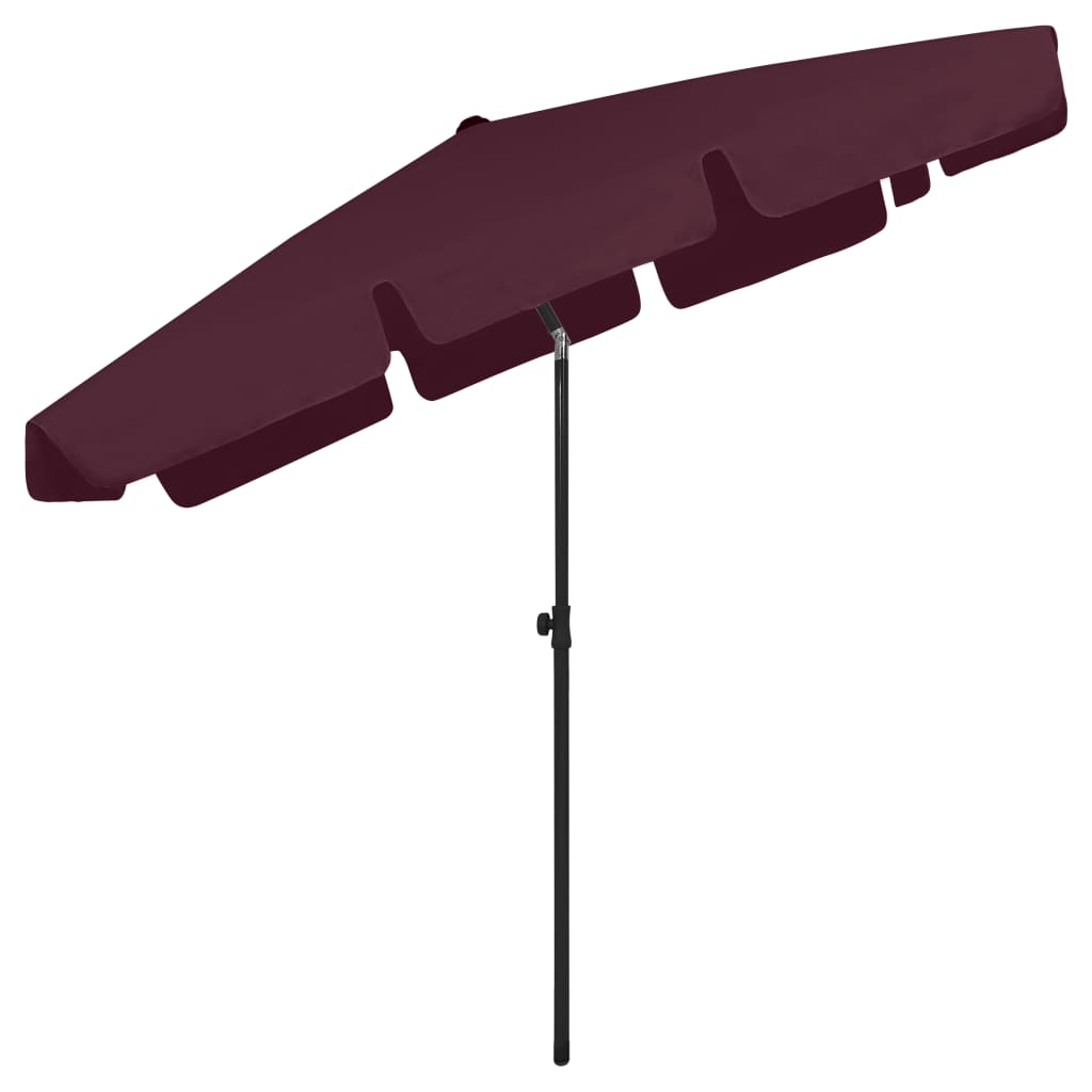 vidaXL Umbrelă de soare de plajă, roșu bordo, 200x125 cm vidaXL Umbrelă de soare de plajă, roșu bordo, 200x125 cm