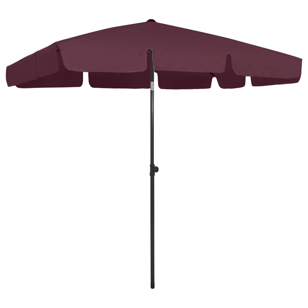 vidaXL Umbrelă de soare de plajă, roșu bordo, 200x125 cm vidaXL Umbrelă de soare de plajă, roșu bordo, 200x125 cm