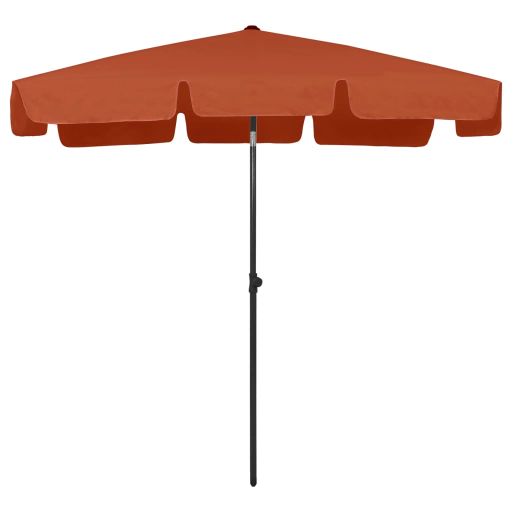 vidaXL Umbrelă de soare de plajă, cărămiziu, 200x125 cm