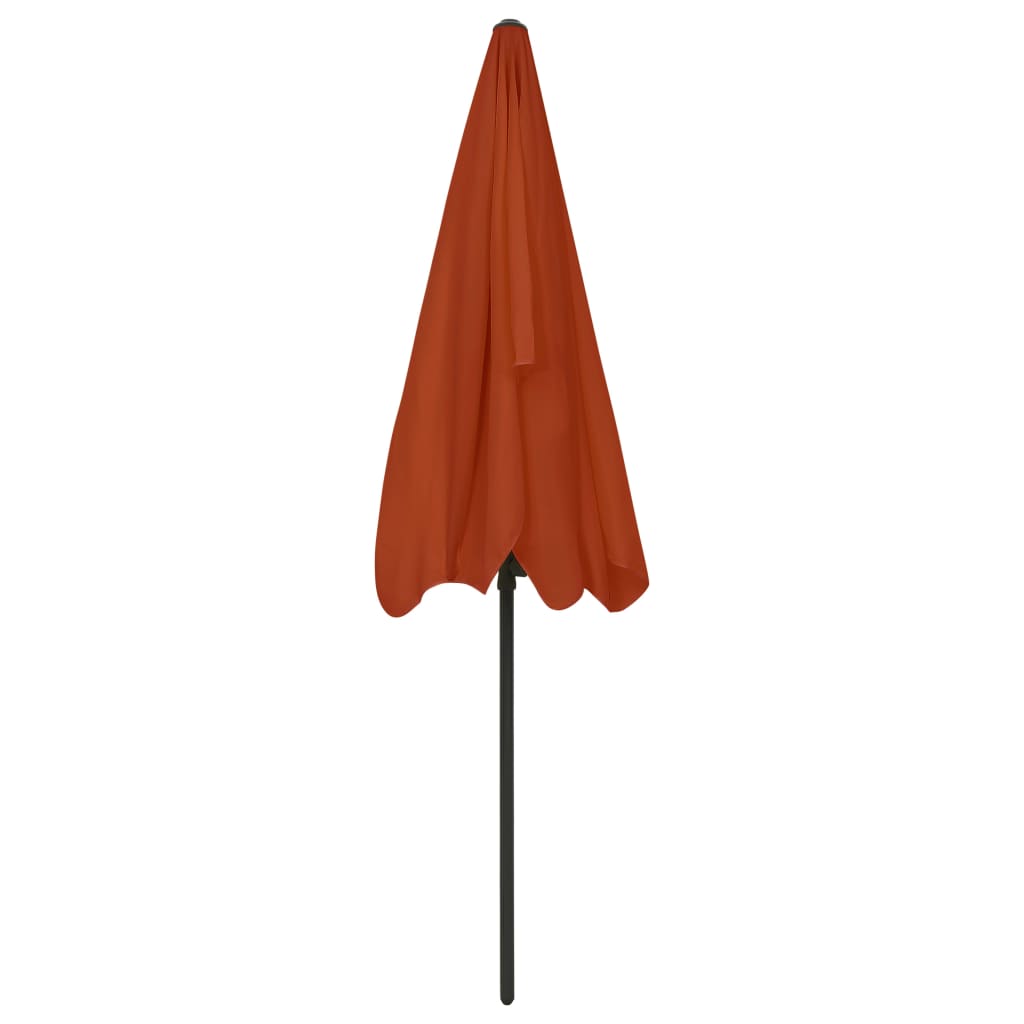 vidaXL Umbrelă de soare de plajă, cărămiziu, 200x125 cm