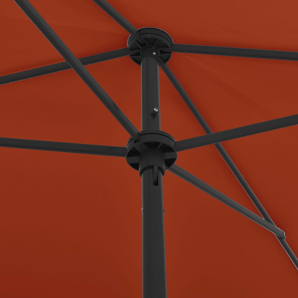 vidaXL Umbrelă de soare de plajă, cărămiziu, 200x125 cm