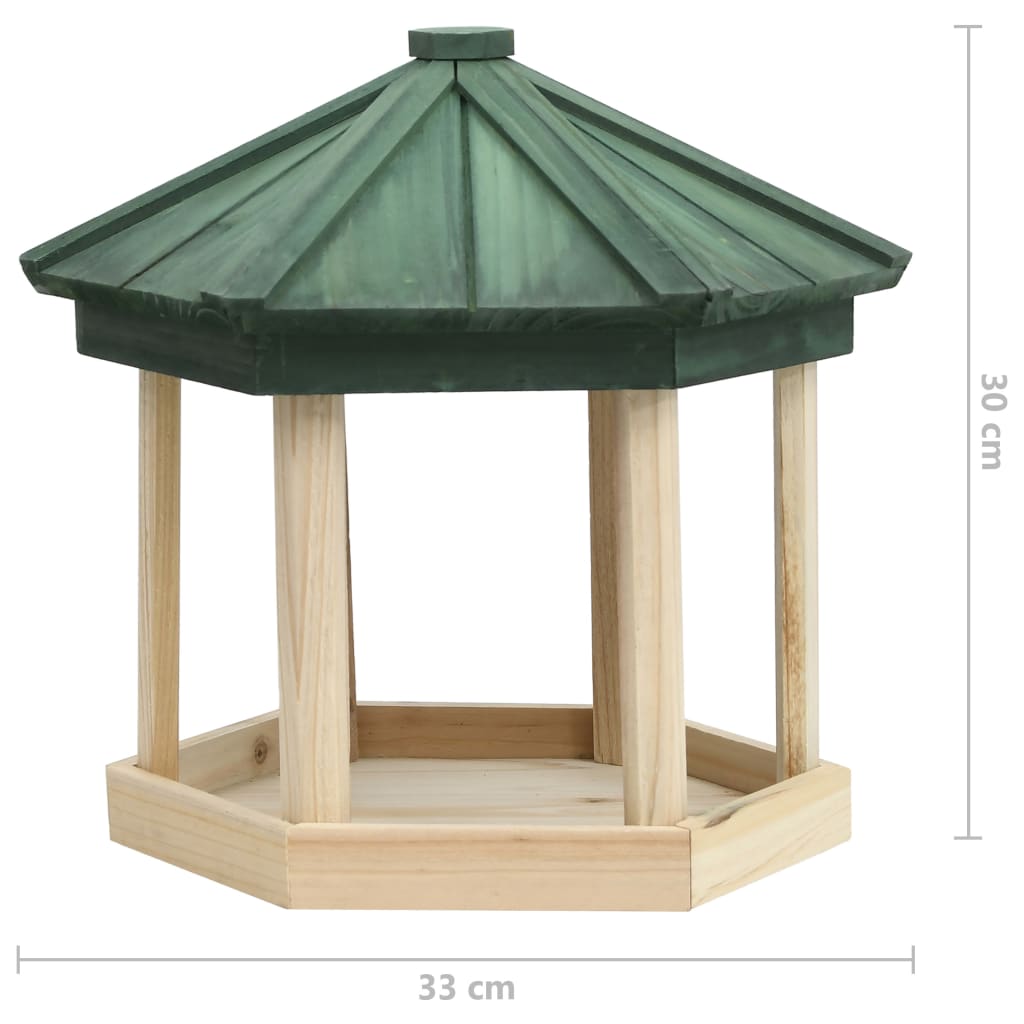 vidaXL Hrănitor pentru păsări octogonal, 33x30 cm, lemn masiv de brad vidaXL Hrănitor pentru păsări octogonal, 33x30 cm, lemn masiv de brad