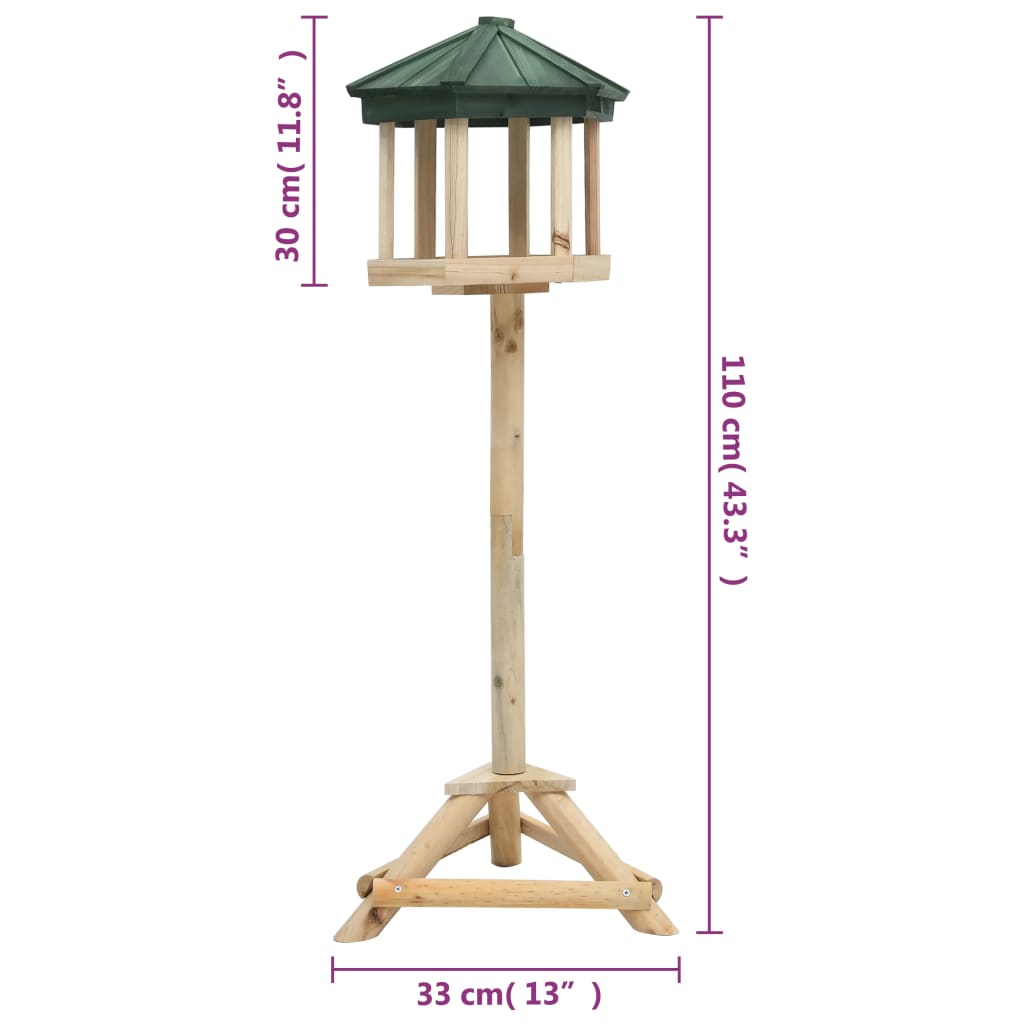 vidaXL Hrănitor pentru păsări vertical, 33x110 cm, lemn masiv de brad vidaXL Hrănitor pentru păsări vertical, 33x110 cm, lemn masiv de brad