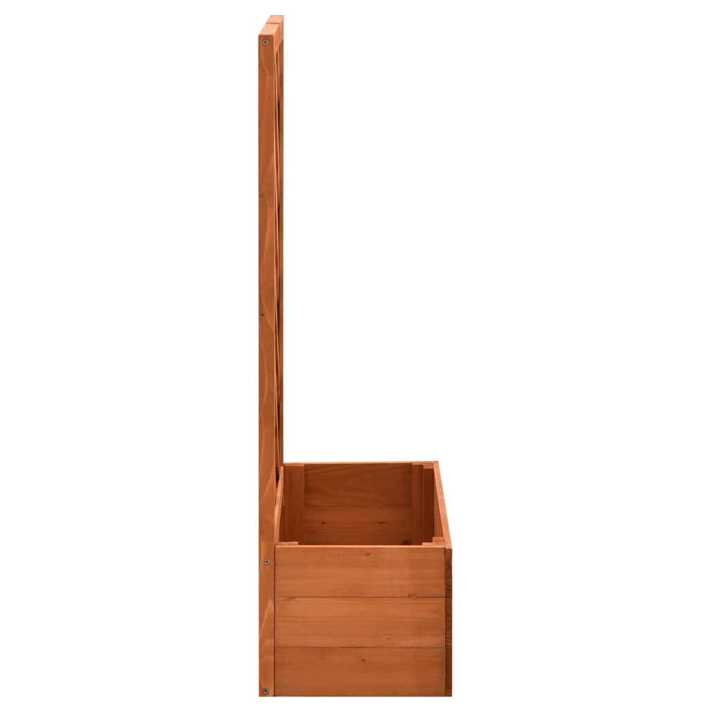 vidaXL Jardinieră cu spalier, portocaliu, 50x25x90 cm, lemn masiv brad