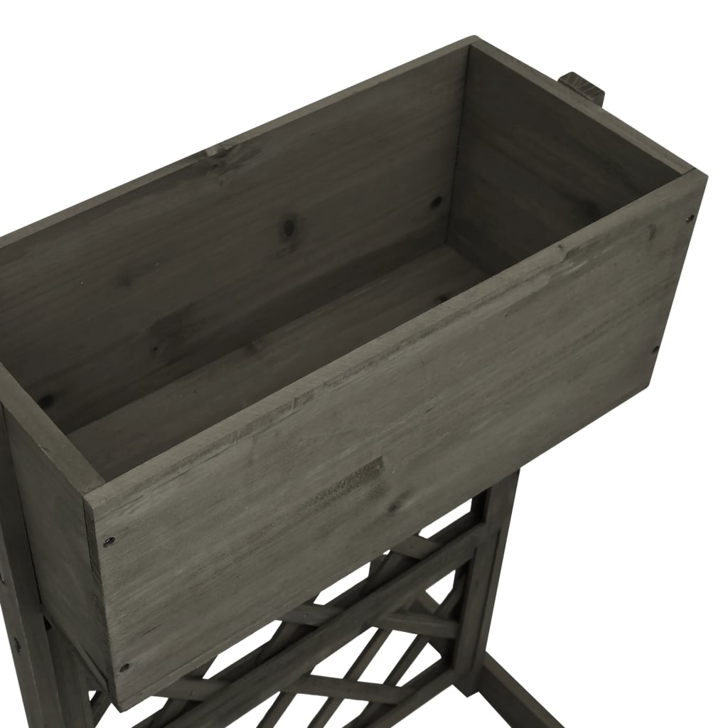 vidaXL Jardinieră cu spalier, gri, 45x30x74 cm, lemn masiv de brad