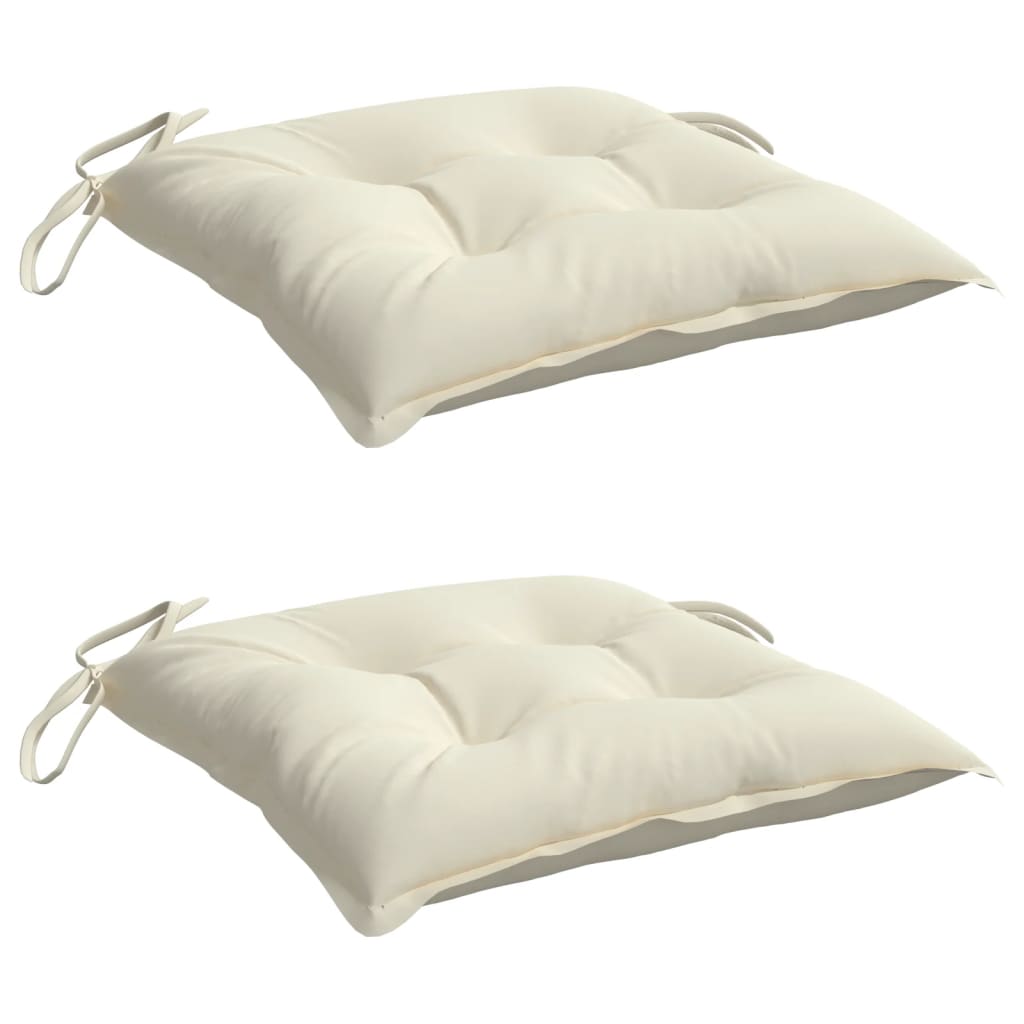 vidaXL Perne de scaun, 2 buc., alb crem, 40x40x7 cm, textil oxford vidaXL Perne de scaun, 2 buc., alb crem, 40x40x7 cm, textil oxford