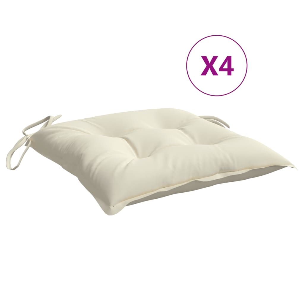 vidaXL Perne de scaun, 4 buc., alb crem, 40x40x7 cm, textil oxford vidaXL Perne de scaun, 4 buc., alb crem, 40x40x7 cm, textil oxford