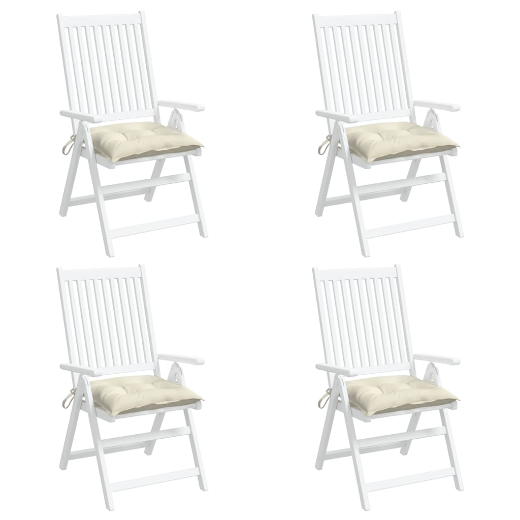 vidaXL Perne de scaun, 4 buc., alb crem, 40x40x7 cm, textil oxford vidaXL Perne de scaun, 4 buc., alb crem, 40x40x7 cm, textil oxford