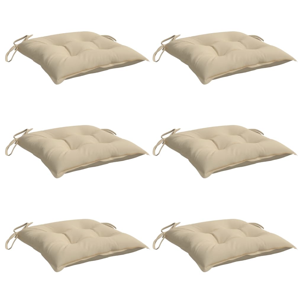 vidaXL Perne de scaun, 6 buc., bej, 40x40x7 cm, textil oxford vidaXL Perne de scaun, 6 buc., bej, 40x40x7 cm, textil oxford