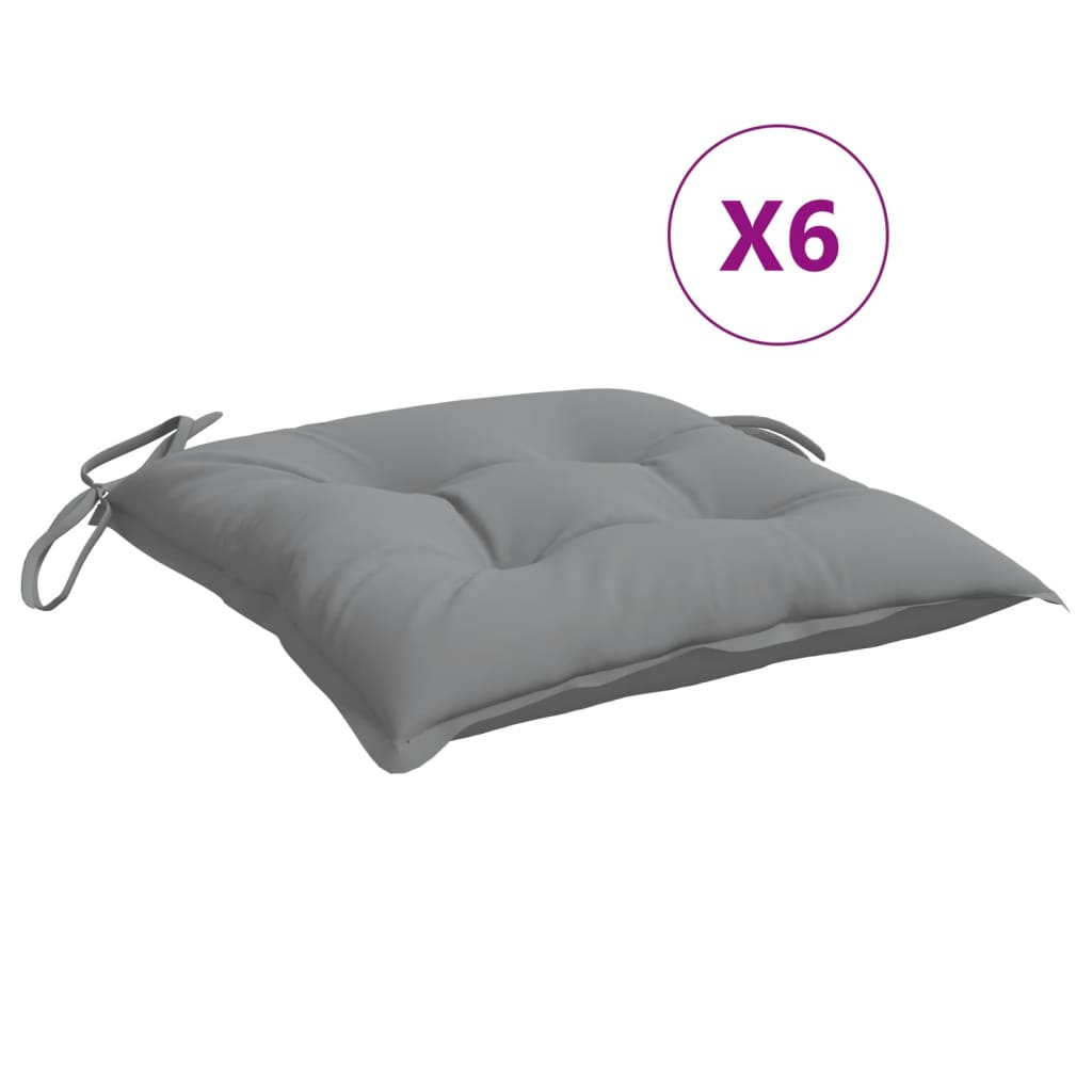vidaXL Perne de scaun, 6 buc., gri, 50x50x7 cm, textil oxford vidaXL Perne de scaun, 6 buc., gri, 50x50x7 cm, textil oxford