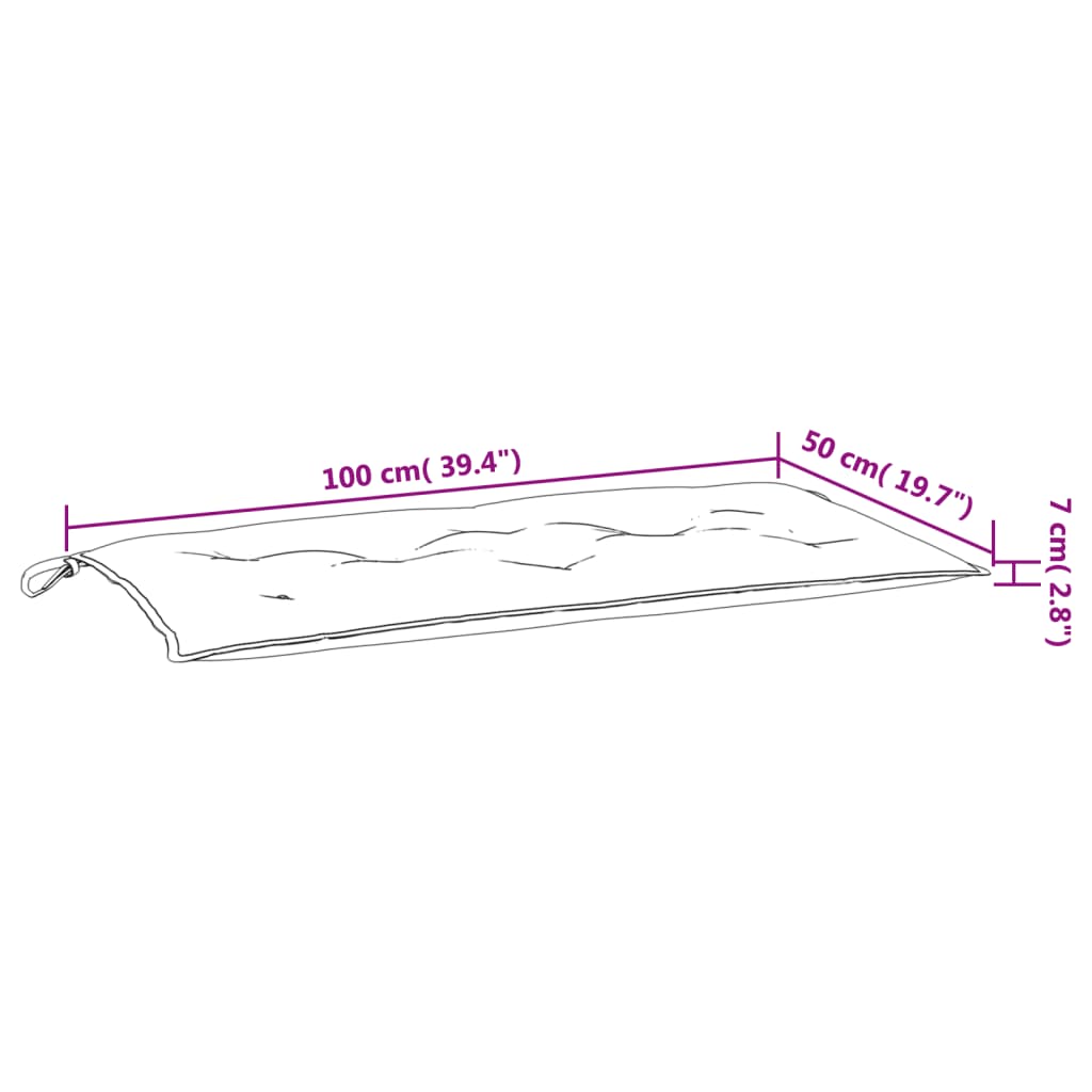 vidaXL Pernă bancă de grădină, gri, 100x50x7 cm, material oxford