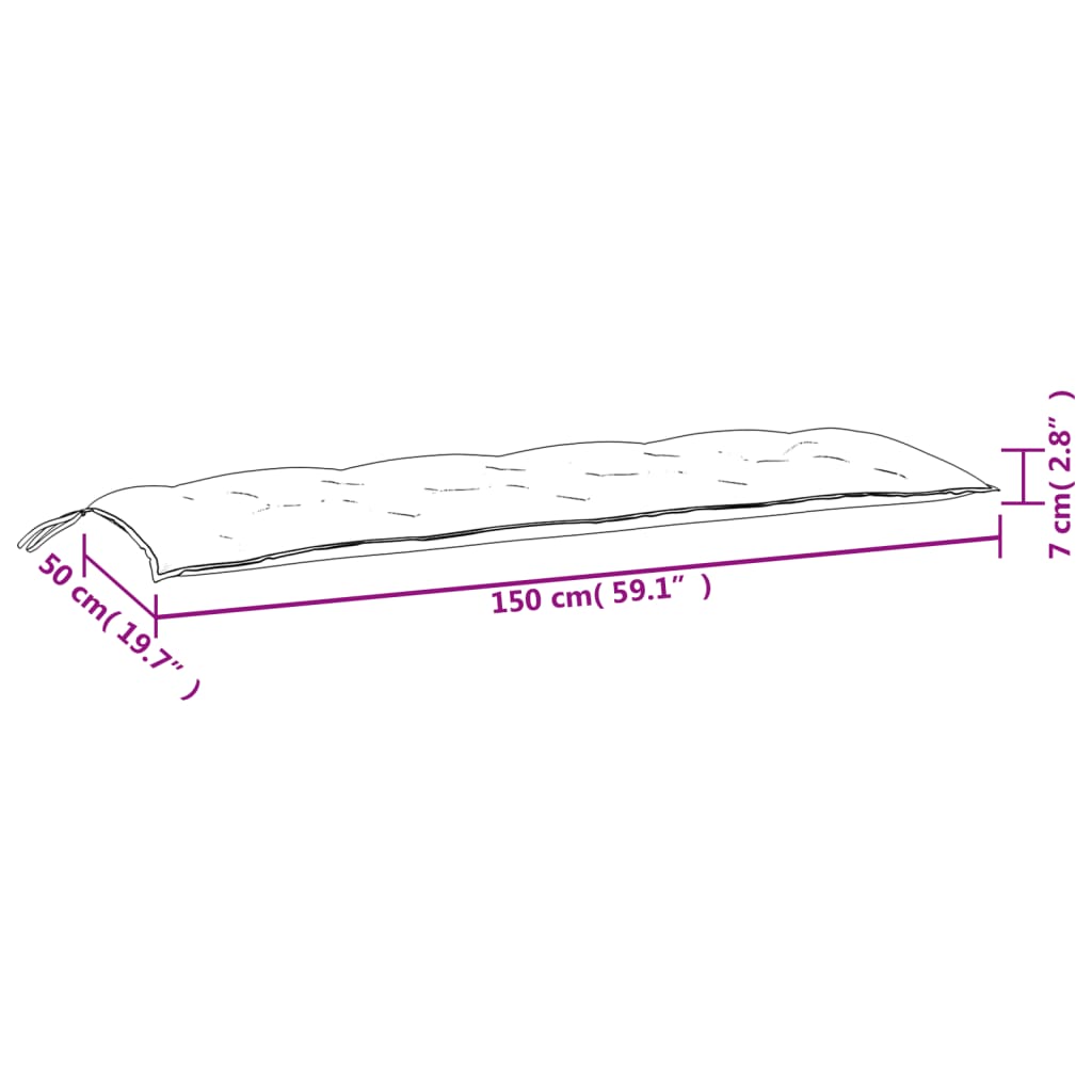 vidaXL Pernă bancă de grădină, gri, 150x50x7 cm, material oxford
