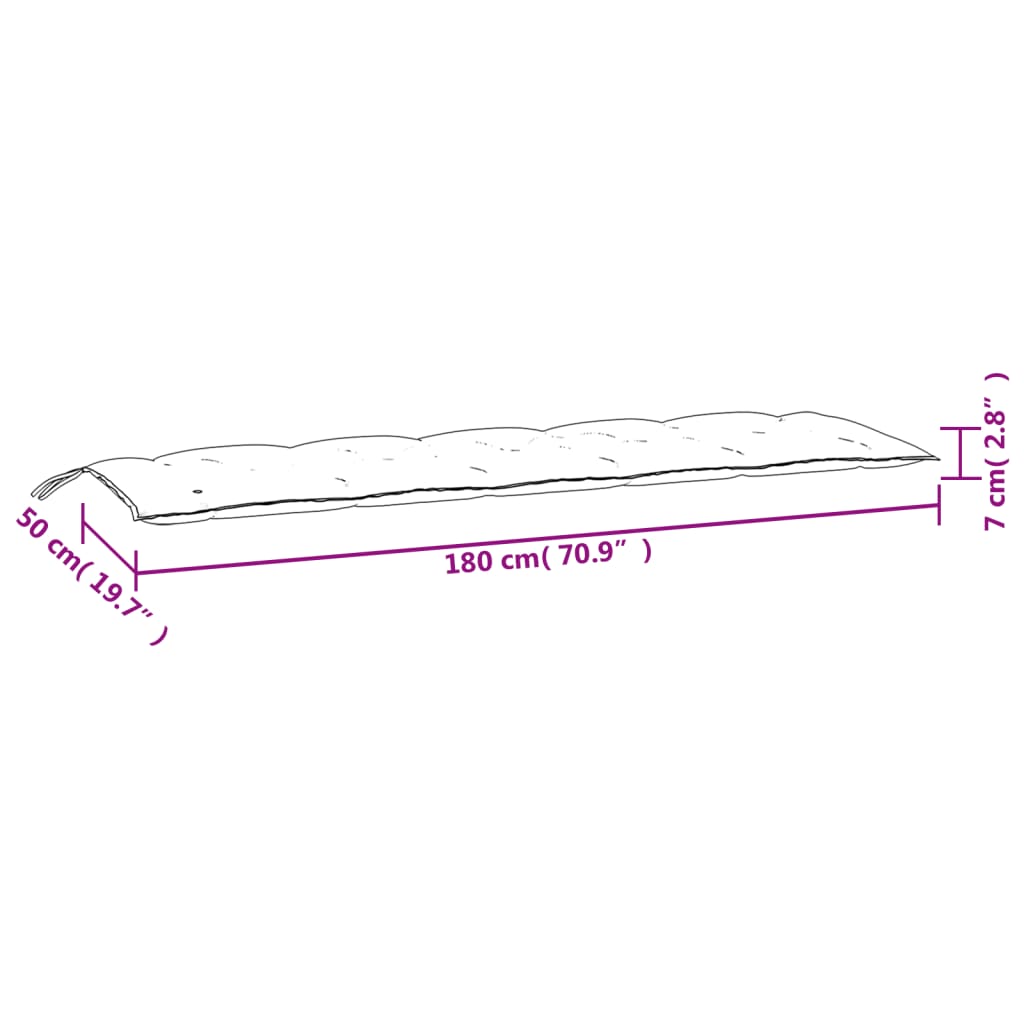 vidaXL Pernă bancă de grădină, bej, 180x50x7 cm, material oxford