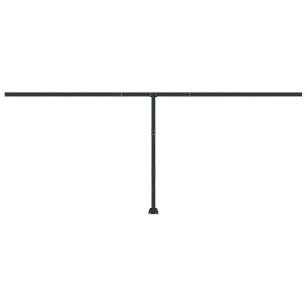 vidaXL Set stâlp pentru copertină, antracit, 600x245 cm, fier