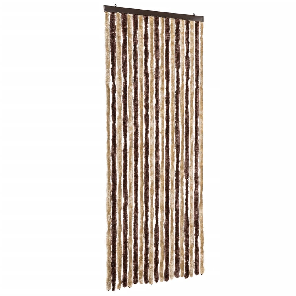 vidaXL Perdea pentru insecte, bej și maro deschis, 56x200 cm, Chenille vidaXL Perdea pentru insecte, bej și maro deschis, 56x200 cm, Chenille
