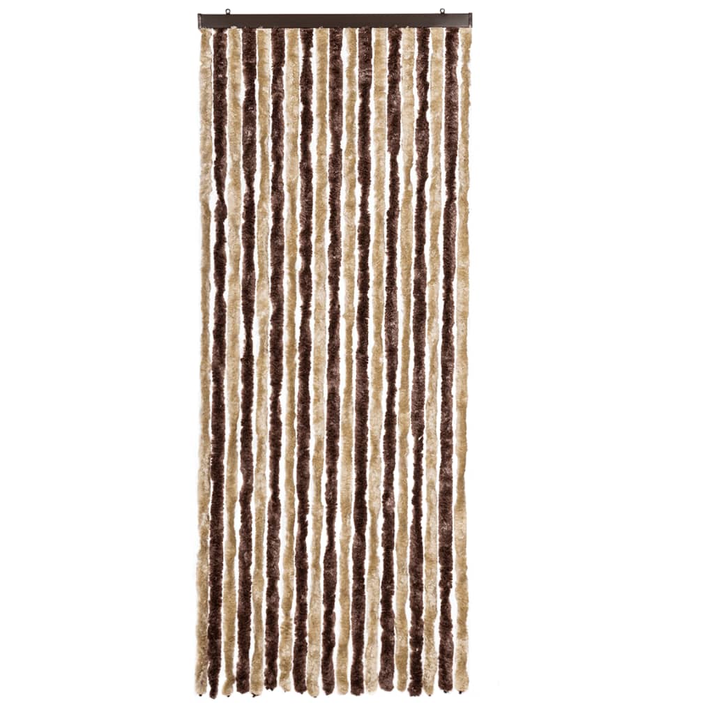 vidaXL Perdea pentru insecte, bej și maro deschis, 56x200 cm, Chenille vidaXL Perdea pentru insecte, bej și maro deschis, 56x200 cm, Chenille
