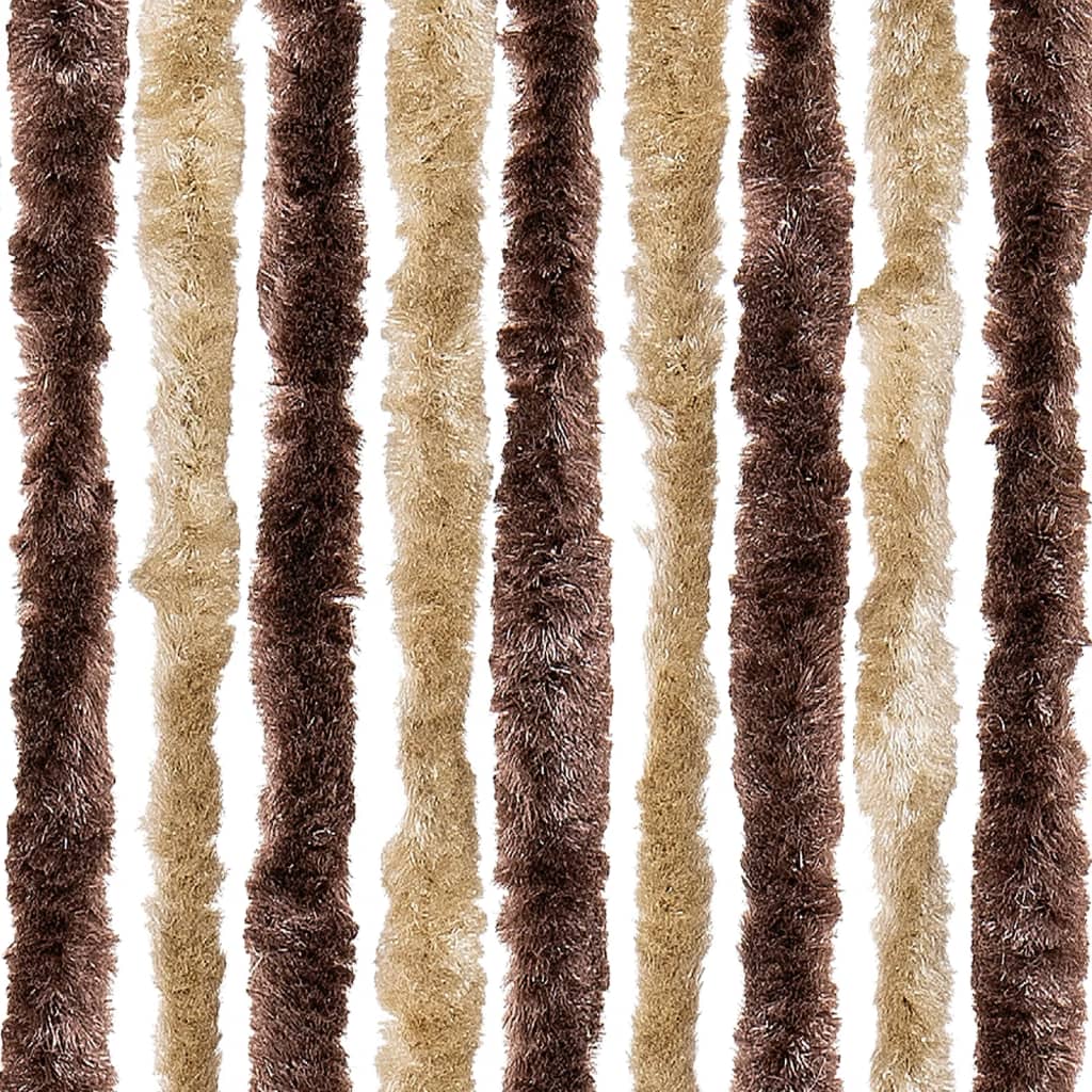 vidaXL Perdea pentru insecte, bej și maro deschis, 56x200 cm, Chenille vidaXL Perdea pentru insecte, bej și maro deschis, 56x200 cm, Chenille