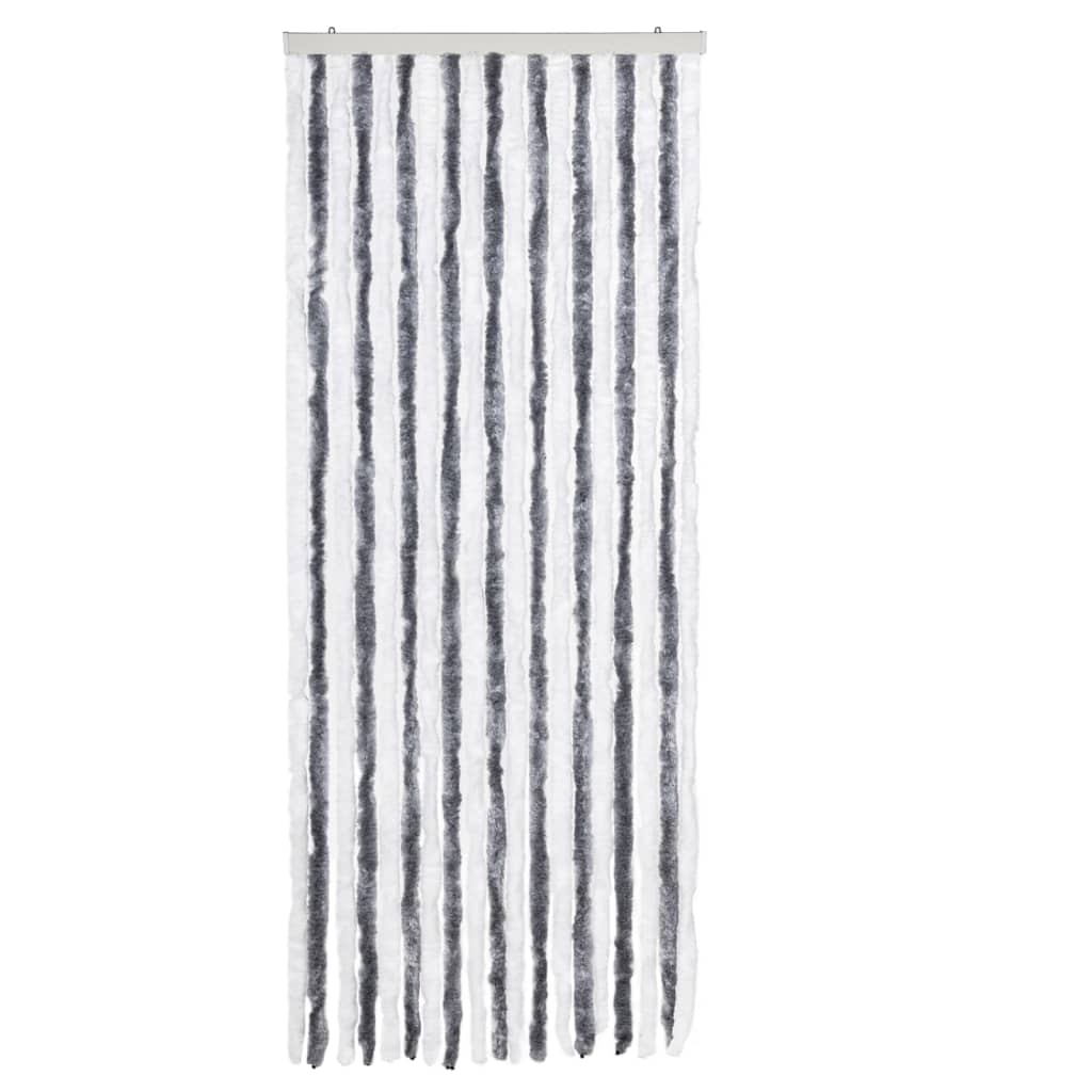 vidaXL Perdea pentru insecte, gri și alb, 56x200 cm, Chenille vidaXL Perdea pentru insecte, gri și alb, 56x200 cm, Chenille