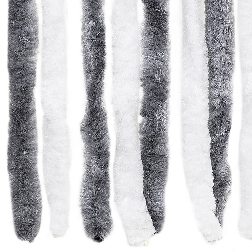 vidaXL Perdea pentru insecte, gri și alb, 56x200 cm, Chenille vidaXL Perdea pentru insecte, gri și alb, 56x200 cm, Chenille