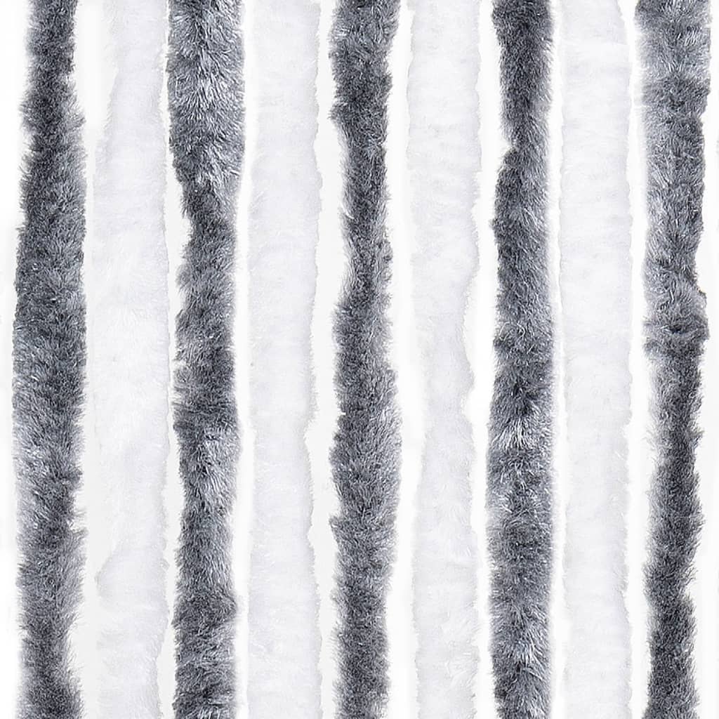 vidaXL Perdea pentru insecte, gri și alb, 56x200 cm, Chenille vidaXL Perdea pentru insecte, gri și alb, 56x200 cm, Chenille