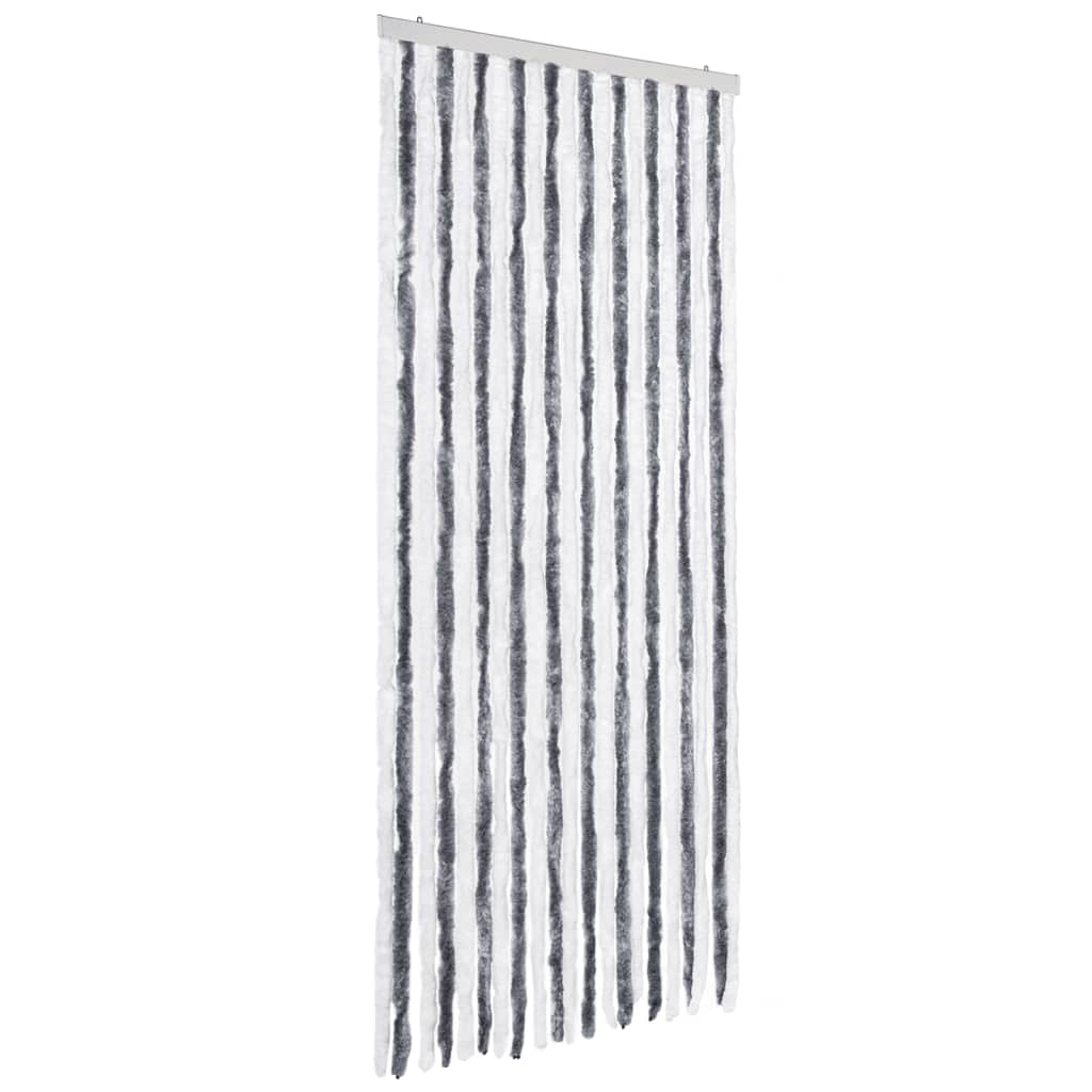 vidaXL Perdea pentru insecte, gri și alb, 90 x 200 cm, chenille vidaXL Perdea pentru insecte, gri și alb, 90 x 200 cm, chenille