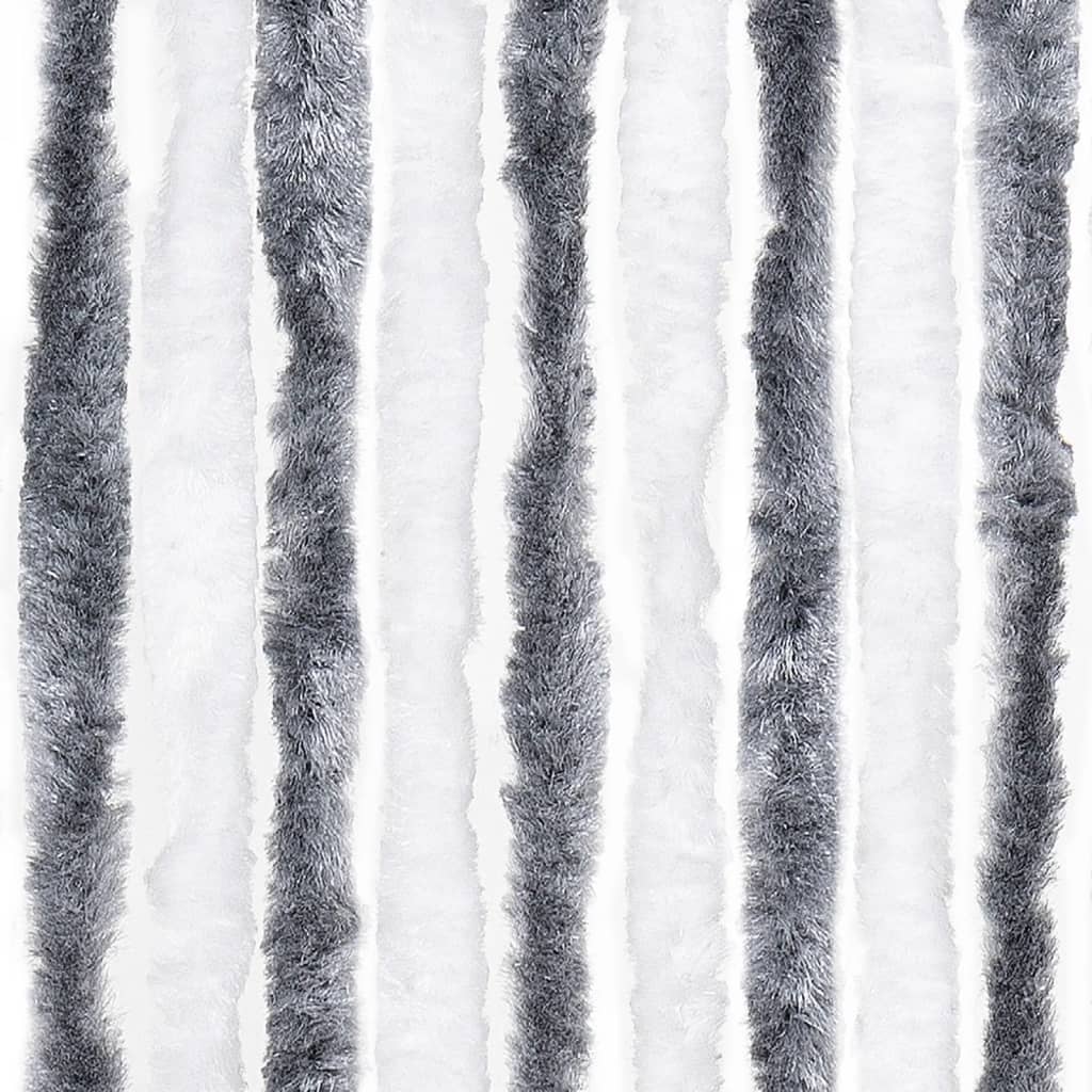 vidaXL Perdea pentru insecte, gri și alb, 90 x 200 cm, chenille vidaXL Perdea pentru insecte, gri și alb, 90 x 200 cm, chenille