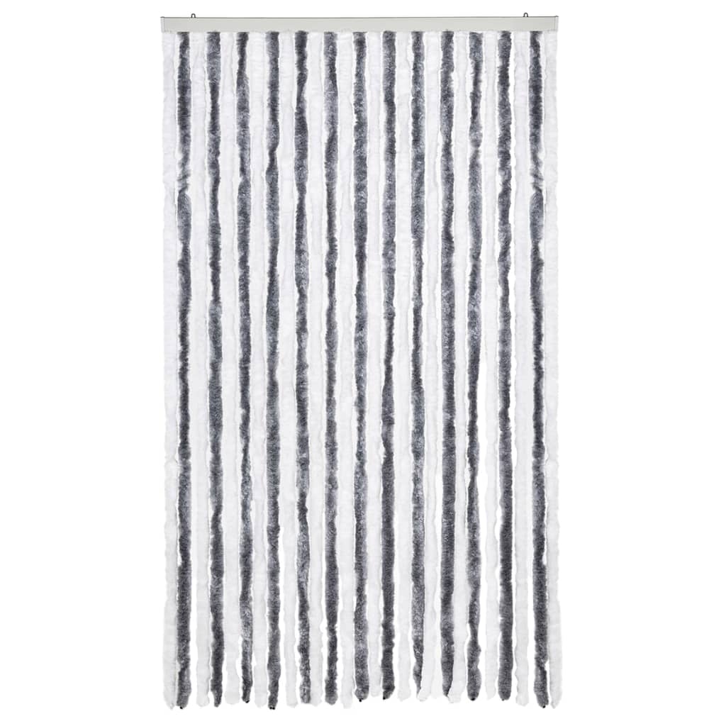 vidaXL Perdea pentru insecte, gri și alb, 118 x 220 cm, chenille vidaXL Perdea pentru insecte, gri și alb, 118 x 220 cm, chenille