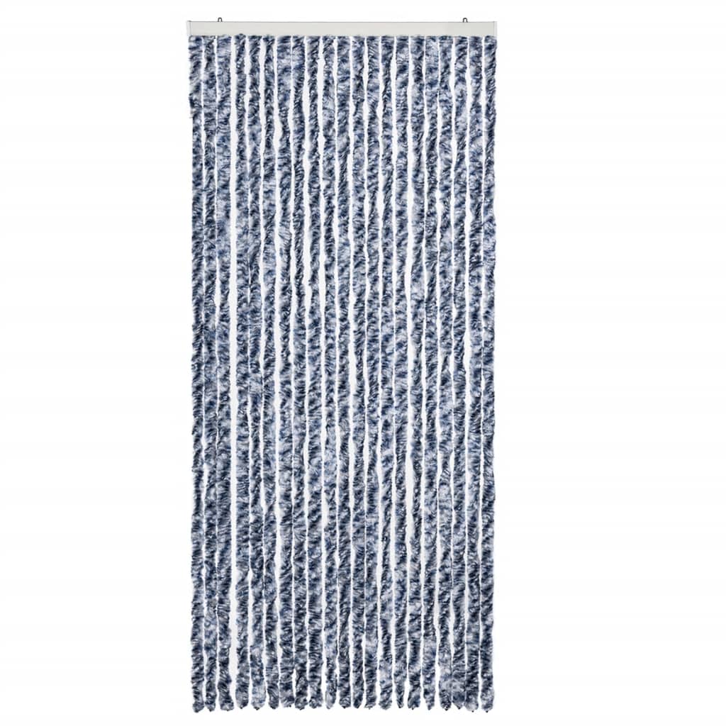 vidaXL Perdea pentru insecte, albastru și alb, 90 x 200 cm, chenille vidaXL Perdea pentru insecte, albastru și alb, 90 x 200 cm, chenille
