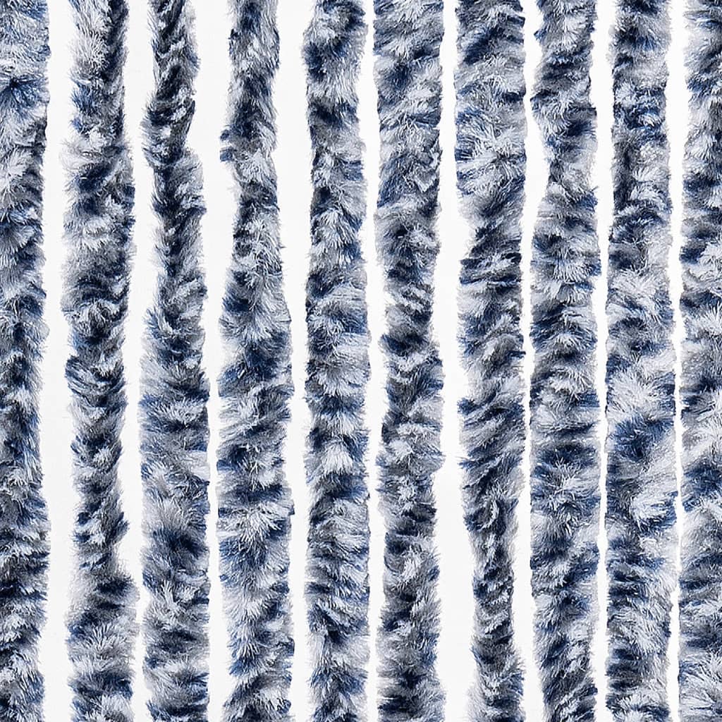 vidaXL Perdea pentru insecte, albastru și alb, 90 x 200 cm, chenille vidaXL Perdea pentru insecte, albastru și alb, 90 x 200 cm, chenille