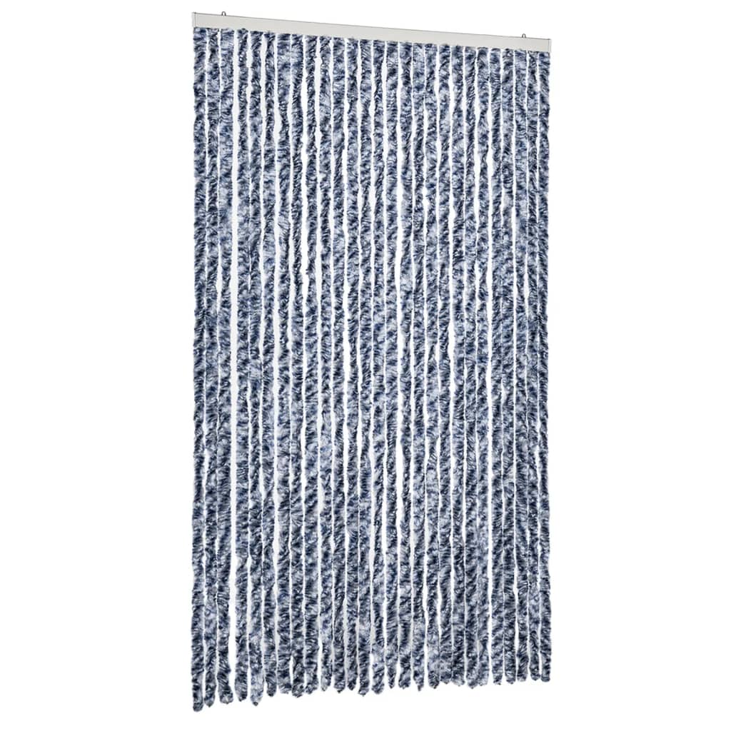 vidaXL Perdea pentru insecte, albastru și alb, 118 x 220 cm, chenille vidaXL Perdea pentru insecte, albastru și alb, 118 x 220 cm, chenille