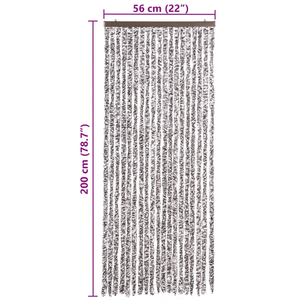 vidaXL Perdea pentru insecte, maro și bej, 56x200 cm, Chenille vidaXL Perdea pentru insecte, maro și bej, 56x200 cm, Chenille
