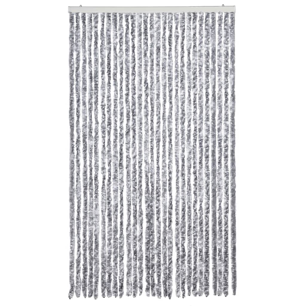 vidaXL Perdea pentru insecte, alb și gri, 118 x 220 cm, chenille vidaXL Perdea pentru insecte, alb și gri, 118 x 220 cm, chenille