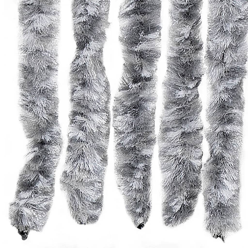 vidaXL Perdea pentru insecte, alb și gri, 118 x 220 cm, chenille vidaXL Perdea pentru insecte, alb și gri, 118 x 220 cm, chenille