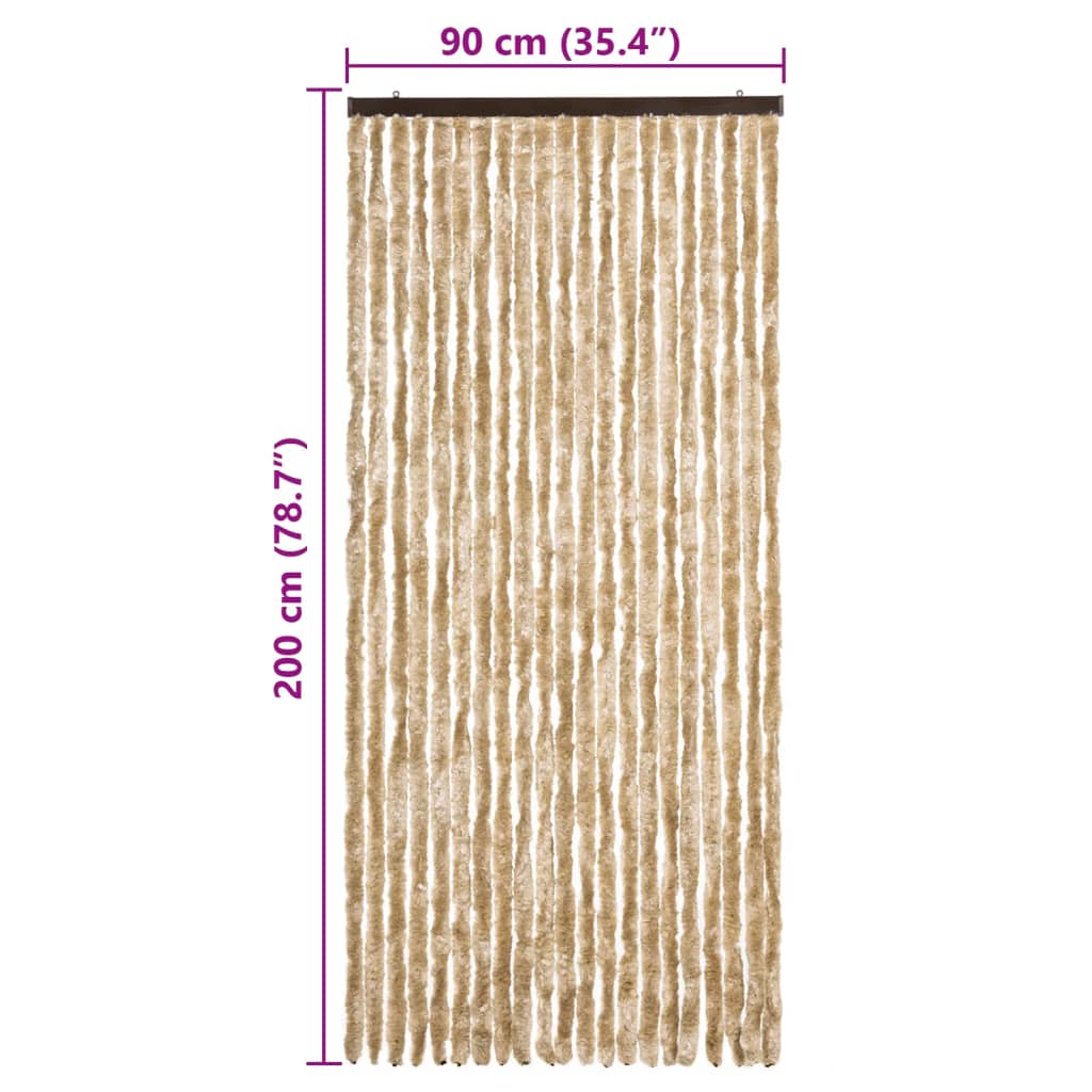 vidaXL Perdea pentru insecte, bej, 90x200 cm, chenille vidaXL Perdea pentru insecte, bej, 90x200 cm, chenille