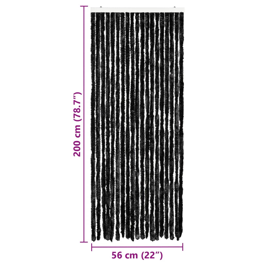vidaXL Perdea pentru insecte, antracit, 56x200 cm, Chenille vidaXL Perdea pentru insecte, antracit, 56x200 cm, Chenille
