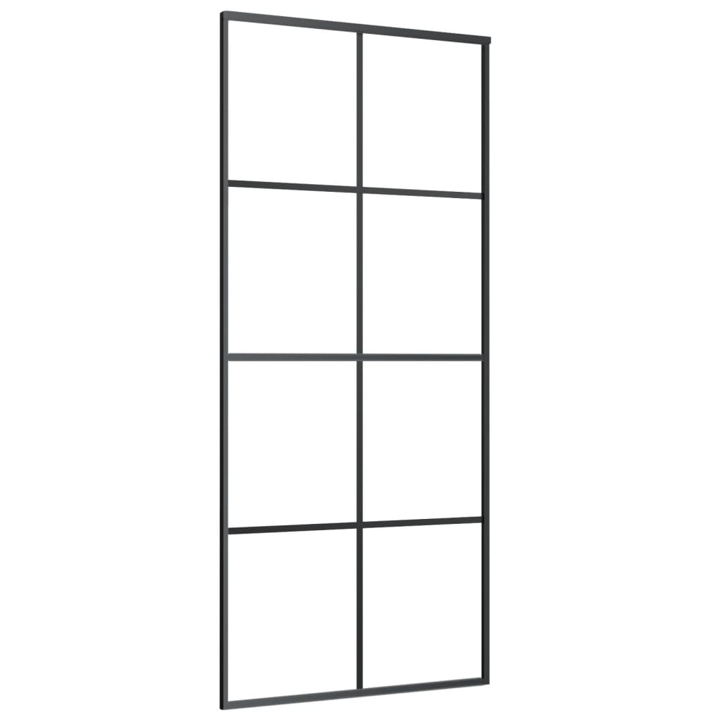 vidaXL Ușă glisantă cu set feronerie, 90x205 cm, sticlă ESG/aluminiu vidaXL Ușă glisantă cu set feronerie, 90x205 cm, sticlă ESG/aluminiu