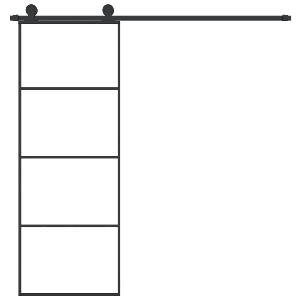 vidaXL Ușă glisantă cu set feronerie, 76x205 cm, sticlă ESG/aluminiu vidaXL Ușă glisantă cu set feronerie, 76x205 cm, sticlă ESG/aluminiu