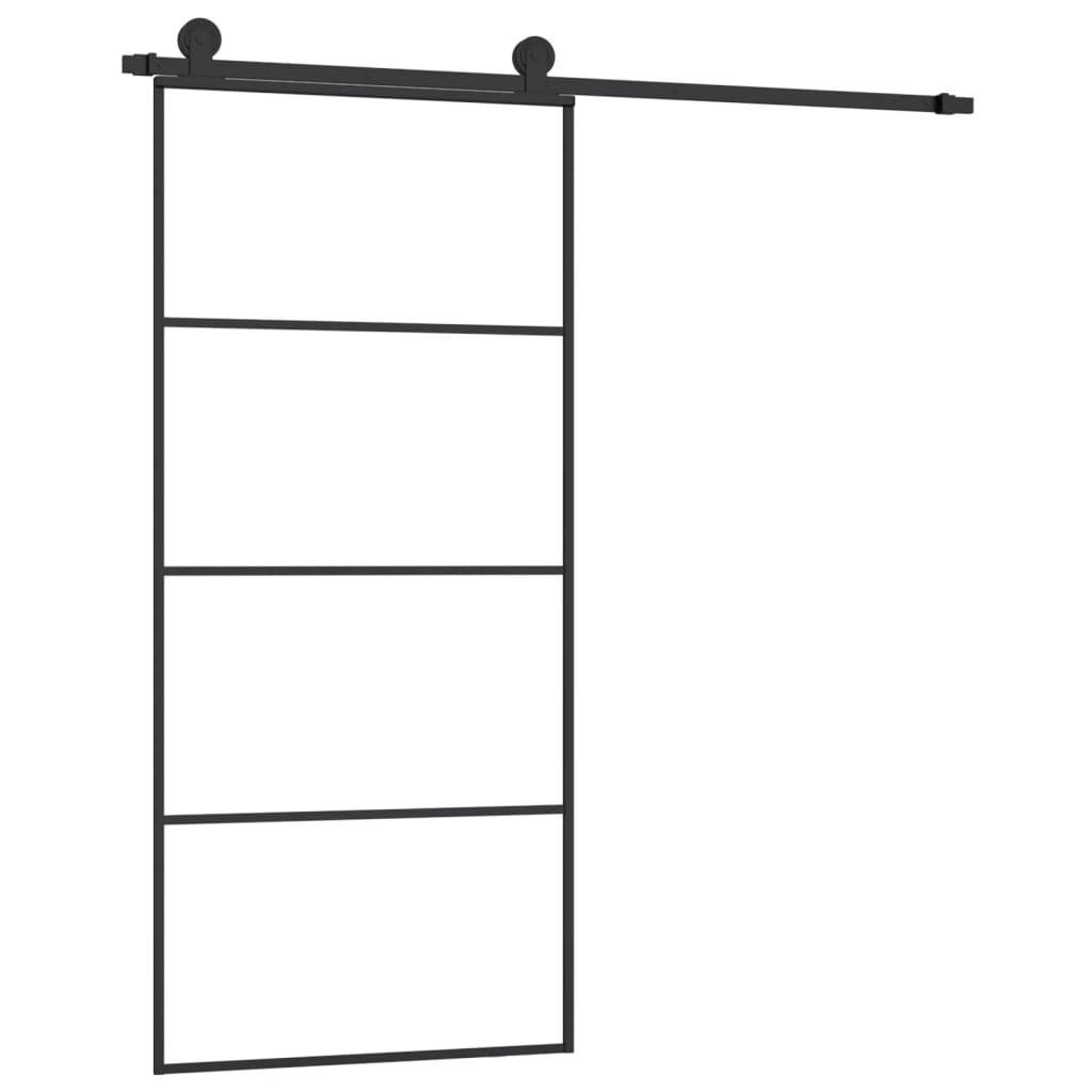 vidaXL Ușă glisantă cu set feronerie, 90x205 cm, sticlă ESG/aluminiu vidaXL Ușă glisantă cu set feronerie, 90x205 cm, sticlă ESG/aluminiu