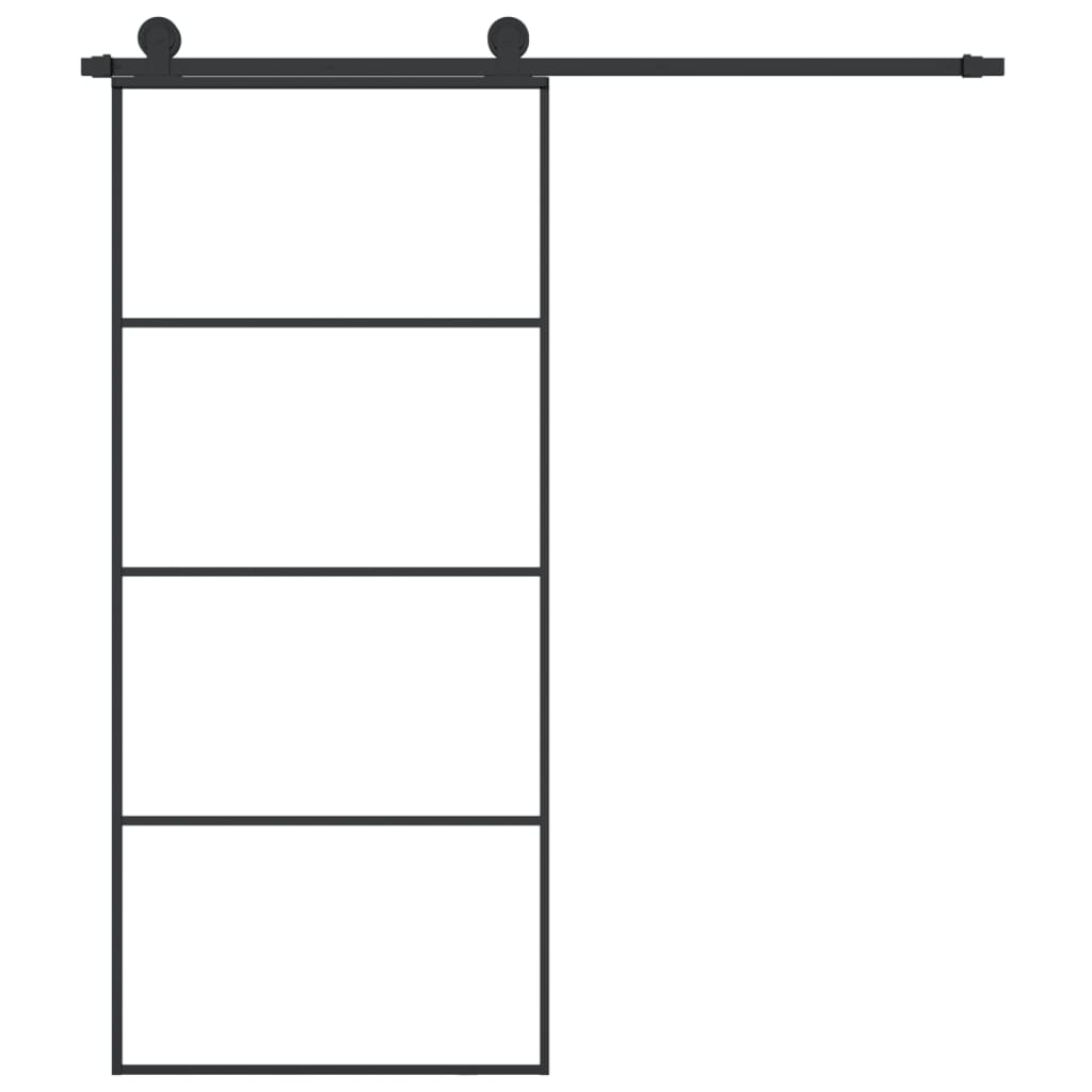 vidaXL Ușă glisantă cu set feronerie, 90x205 cm, sticlă ESG/aluminiu vidaXL Ușă glisantă cu set feronerie, 90x205 cm, sticlă ESG/aluminiu